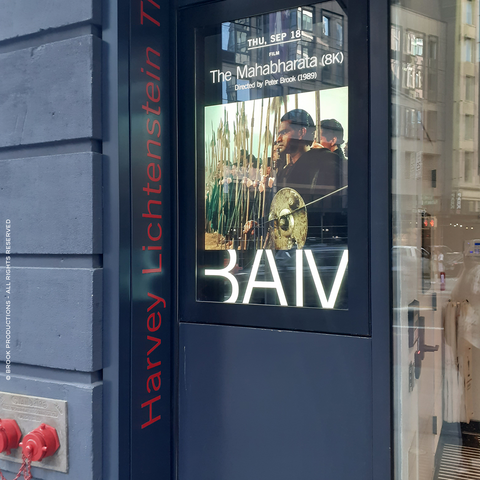 À l'entrée du Harvey Lichtenstein Theater.